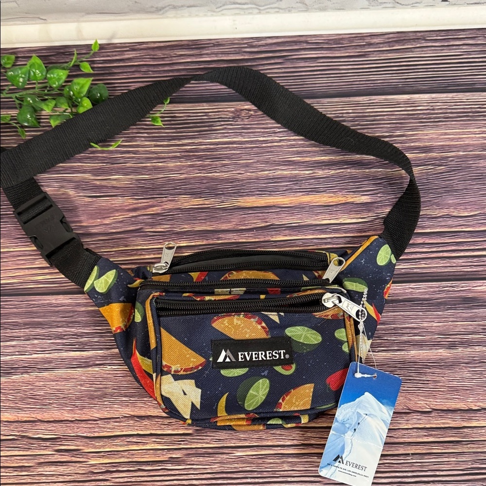 Everest Signature Belt Bag Waist Pack Taco Chip and Lime Design 3 zipper pockets